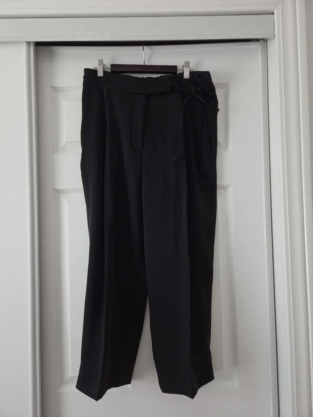 COS Black High-Waist Tie Detail Trousers